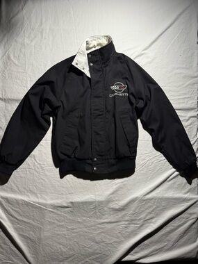 Vintage Corvette Chevrolet C4 Racing Jacket Adult Medium Black Swingster Nascar